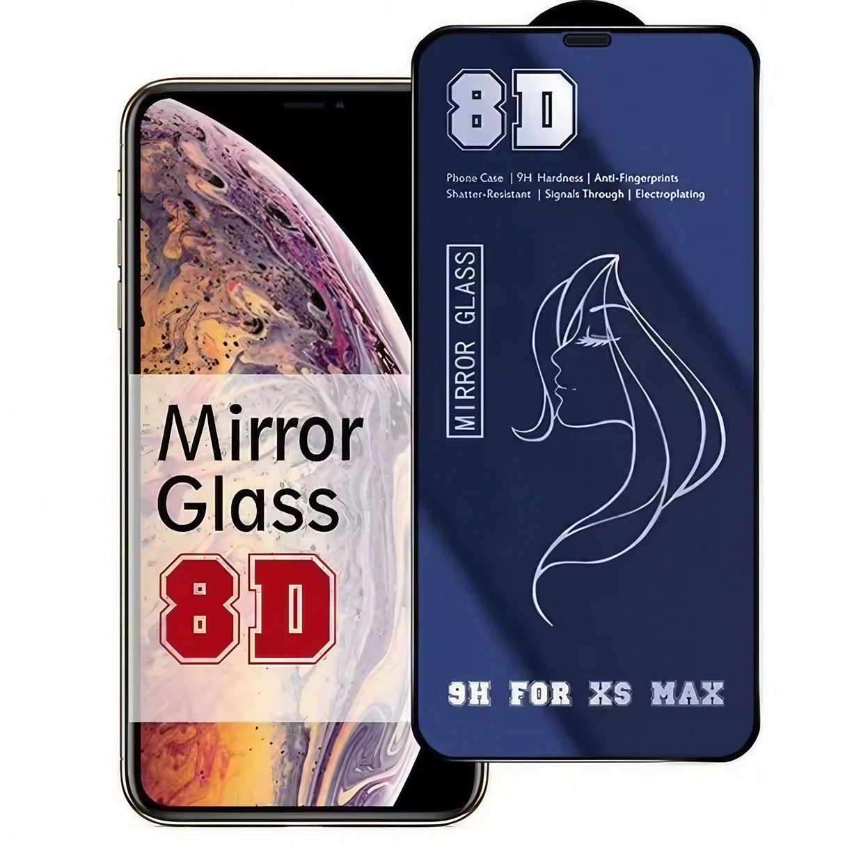 Folie de Protectie, Vivimall, pentru iPhone 15 Pro, Tempered Glass Mirror 8D, Efect Oglinda, HD, Albastru - vivimall.ro