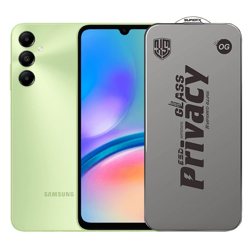 Folie de Protectie pentru Samsung Galaxy A05s, Flippy, Sticla Securizata ESD Antistatica, Super-X Privacy OG, Margini Negre, 0.30 mm, Transparent Inchis - vivimall.ro