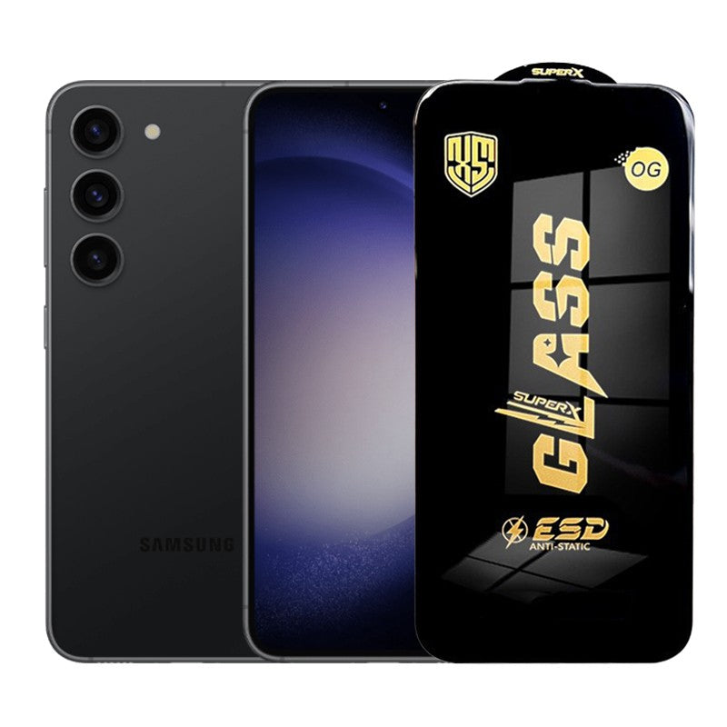 Folie de Protectie pentru Samsung Galaxy S23, Vivimall, Sticla Securizata ESD, Margini Negre, Rezistenta la Zgirieturi, Antistatica, 0.35 mm, Transparenta - vivimall.ro