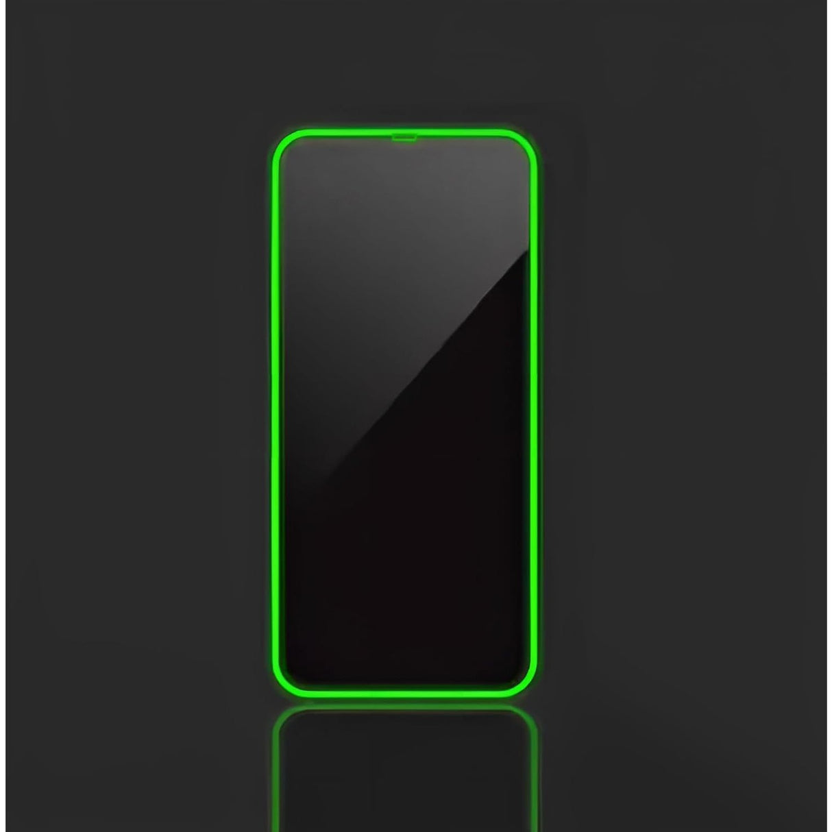 Folie de Sticla Securizata pentru Apple iPhone 15, Vivimall, Luminous, Margine Fosforescenta Neon din Silicon, Mat, Anti-Amprenta, Protectie Completa, 9H, Verde - vivimall.ro
