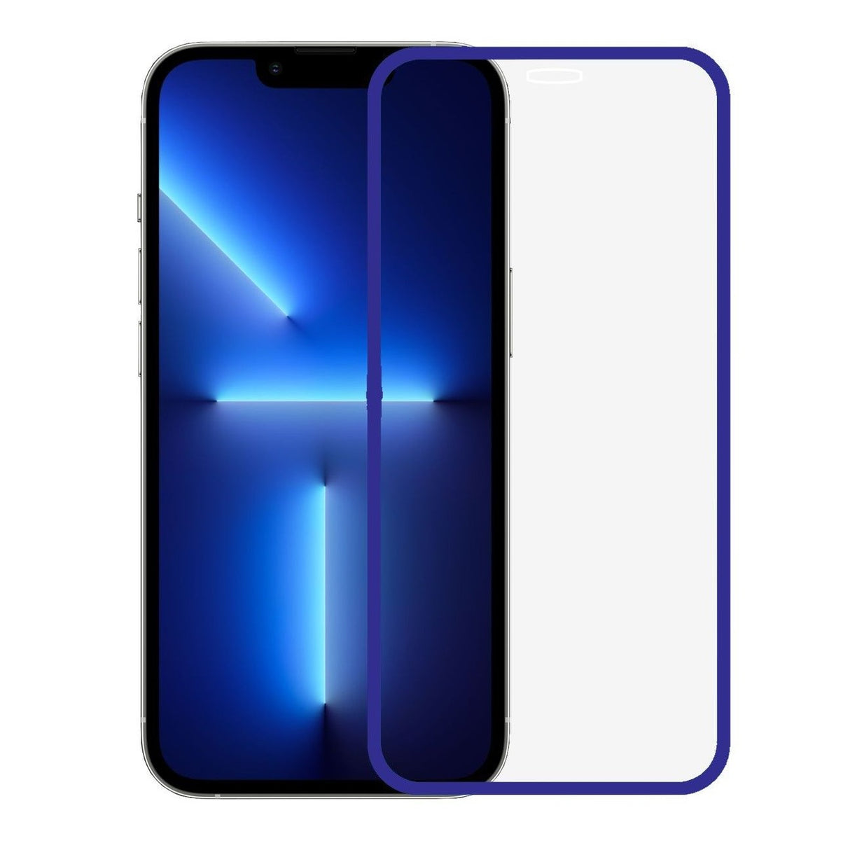 Folie de Sticla Securizata pentru Apple iPhone 15, Vivimall, Luminous, Margine Fosforescenta Neon din Silicon, Mat, Anti-Amprenta, Protectie Completa, 9H, Albastru - vivimall.ro