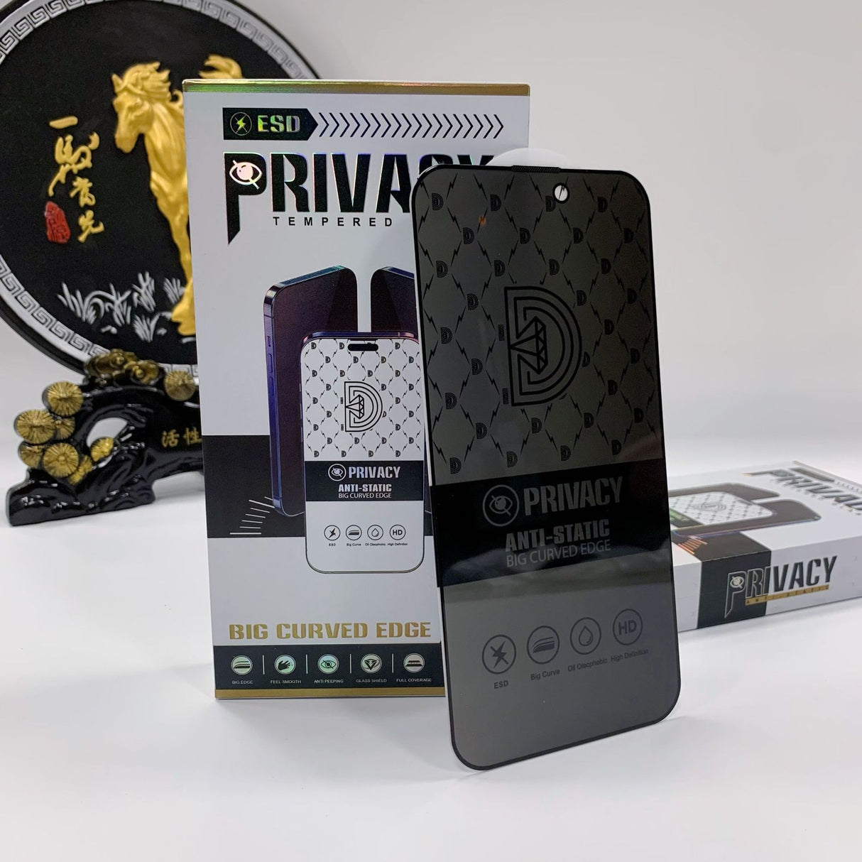 Folie de Sticla Securizata pentru Apple iPhone 15 Plus, Vivimall, Privacy Diamond, Vizibilitate HD, Protectie Completa 9D, Anti-Static ESD, Protectie Confidentialitate, Negru - vivimall.ro
