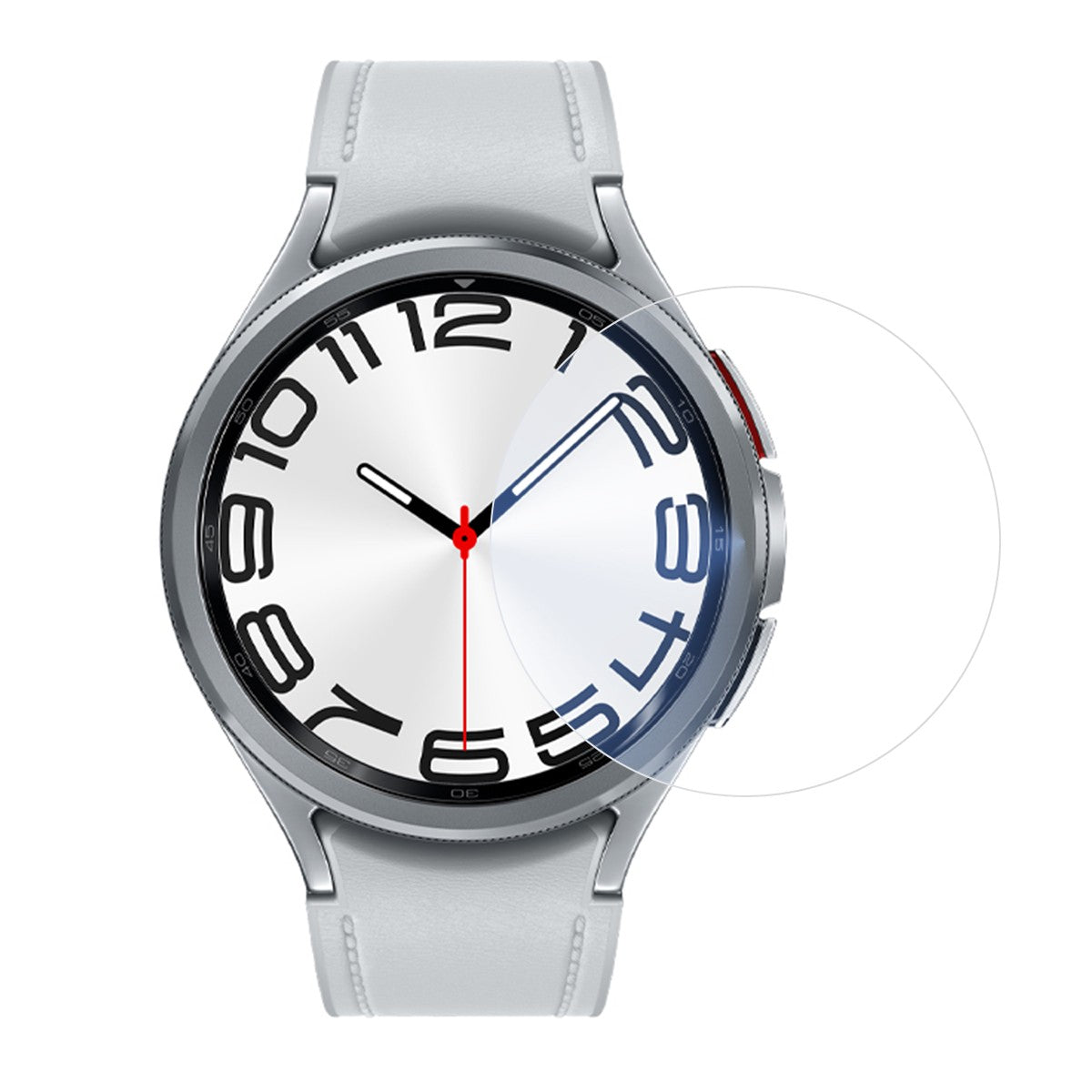 Folie Securizata pentru Samsung Galaxy Watch6 Classic 47mm, Vivimall, Sticla de Protectie Compatibila cu Samsung Galaxy Watch6 Classic 47MM, Sticla Securizata 2.5 D, Transparent - vivimall.ro