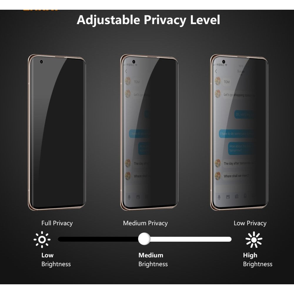 Folie Sticla curbata securizata Flippy compatibila cu Samsung S21 Ultra Full Glue Privacy Negru - vivimall.ro