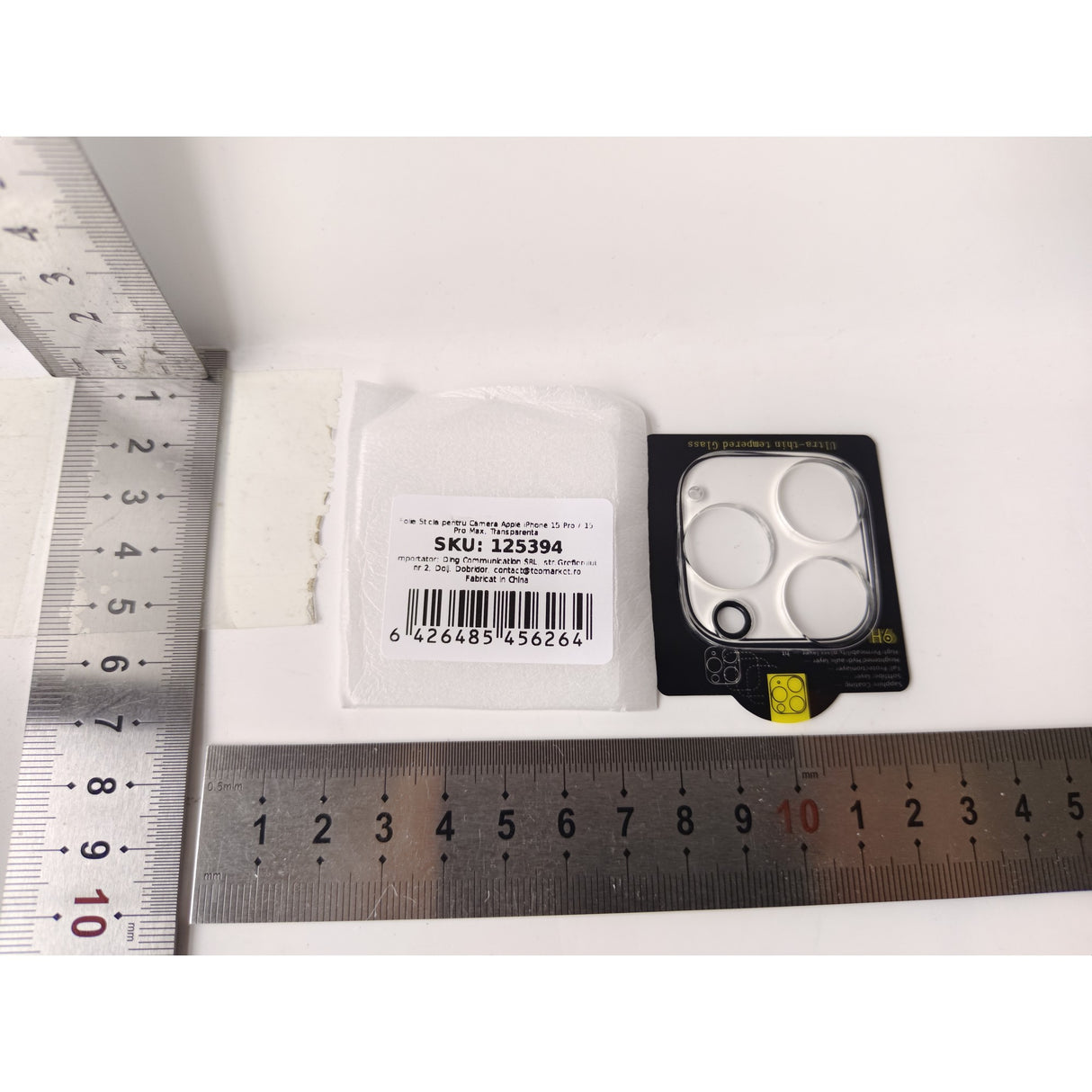 Folie Sticla pentru Camera, compatibila cu Apple iPhone 15 Pro / 15 Pro Max, Transparenta - vivimall.ro