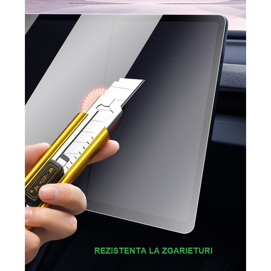 Folie de Sticla Securizata, Vivimall, Compatibila cu Tesla Model 3 / Tesla Model Y, Ecran Spate, Anti Blue-Ray, 4K Ultra HD, Anti-amprenta, 2.5D, Transparent - vivimall.ro