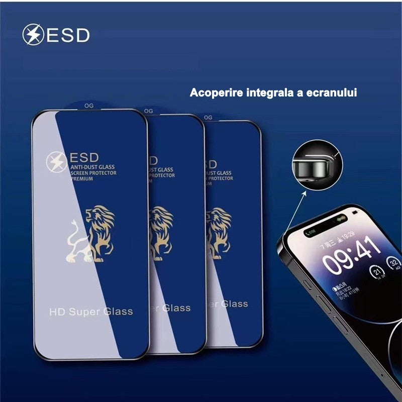 Folie Sticla securizata electrostatica Flippy pentru Xiaomi Redmi 12C , Sticla ESD, Top Glass, Anti-static, Negru - vivimall.ro