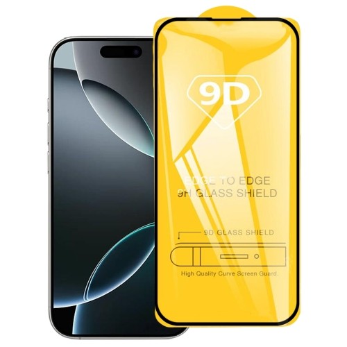 Folie Sticla Securizata, Vivimall, Compatibila cu Apple iPhone 16, Full Cover 9D, HD, Margini Negre, Transparenta - vivimall.ro