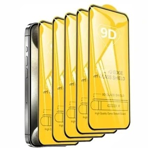 Folie Sticla Securizata, Vivimall, Compatibila cu Apple iPhone 16 Pro Max, Full Cover 9D, HD, Margini Negre, Transparenta - vivimall.ro