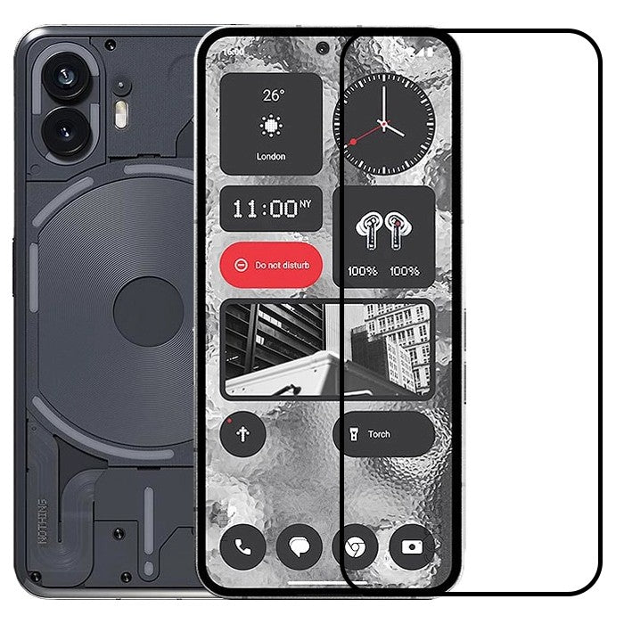 Folie Sticla Securizata, Vivimall, Compatibila cu Nothing Phone 2, Full Glue, Margini Negre, Transparent - vivimall.ro