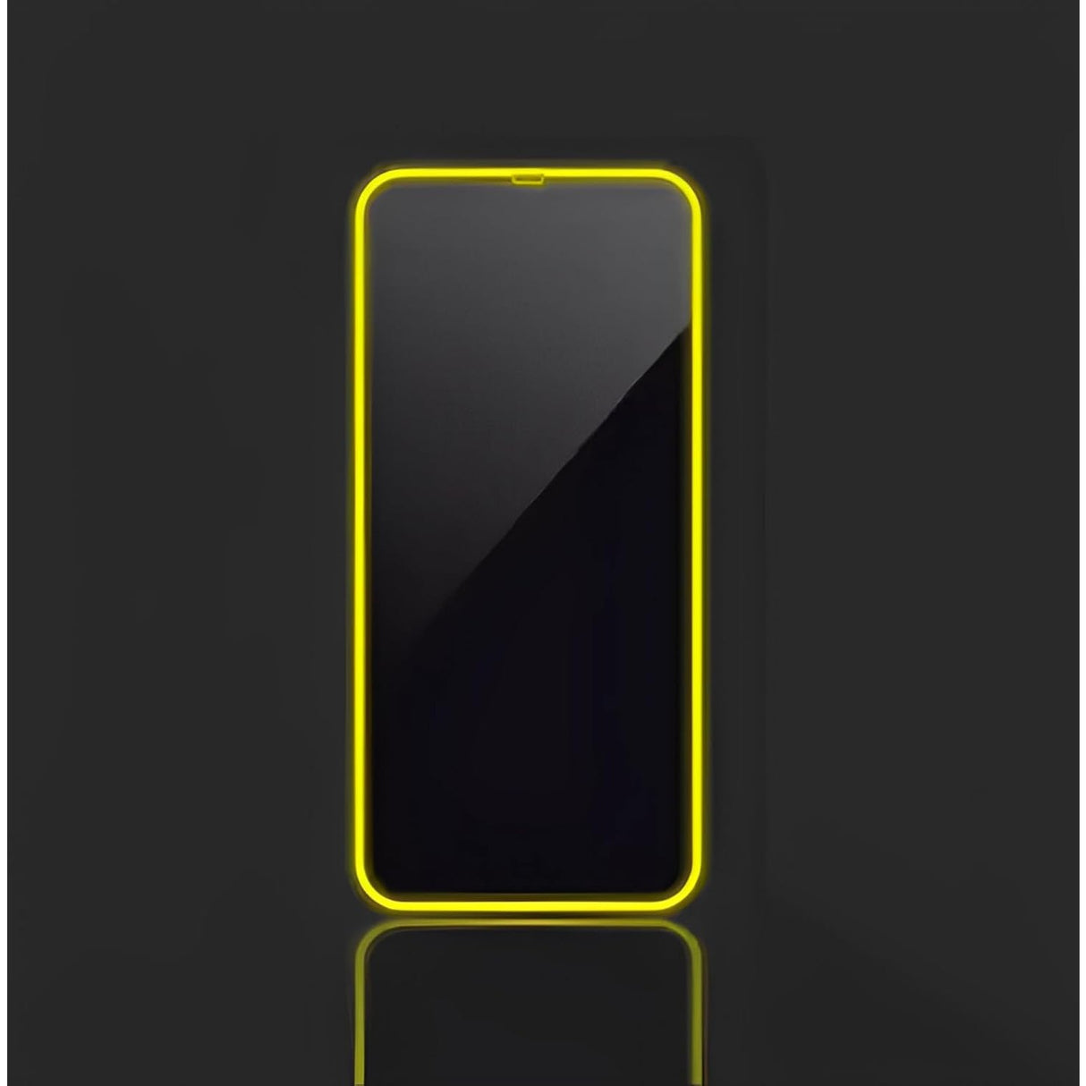 Folie de Sticla Securizata pentru Apple iPhone 15 Pro Max, Vivimall, Luminous, Margine Fosforescenta Neon din Silicon, Mat, Anti-Amprenta, Protectie Completa, 9H, Galben - vivimall.ro