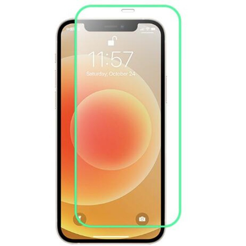 Folie de Sticla Securizata pentru Apple iPhone 15 Pro Max, Vivimall, Luminous, Margine Fosforescenta Neon din Silicon, Mat, Anti-Amprenta, Protectie Completa, 9H, Verde - vivimall.ro