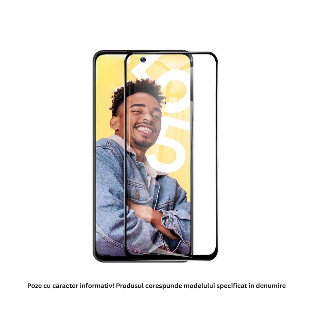 Folie Sticla Securizata, Flippy, Pentru Realme C55, Full Glue, Margini Negre, Transparent - vivimall.ro