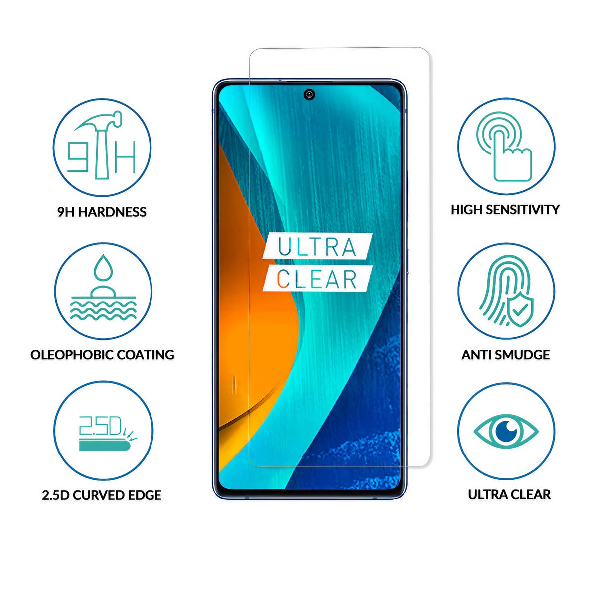 Folie Sticla Securizata, Vivimall, Pentru Samsung Galaxy A55, 2.5D, HD, Transparenta - vivimall.ro
