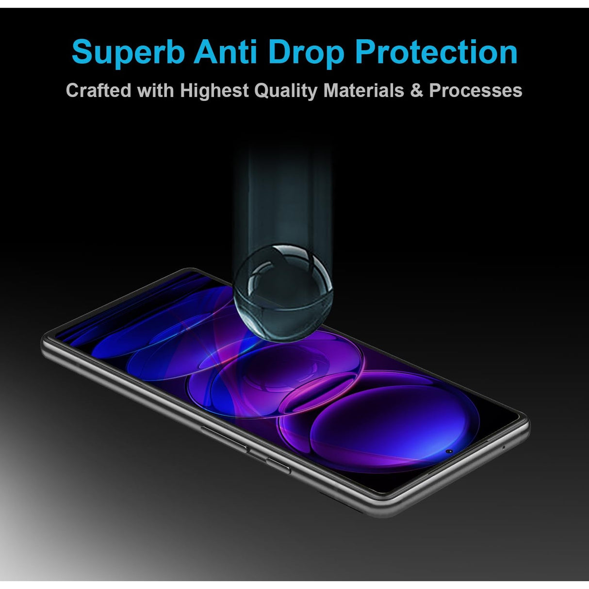 Folie Sticla Securizata, Vivimall, Pentru Xiaomi Redmi 12 5G, Full Glue, Margini Negre, Transparent - vivimall.ro