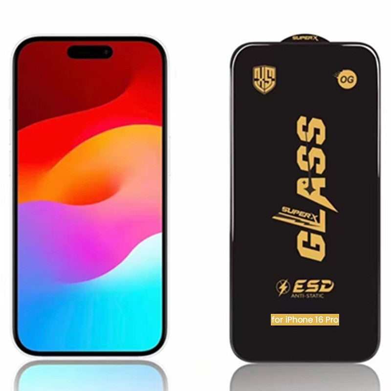 Folie Sticla Securizata pentru iPhone 16 Pro, Vivimall, Folie compatibila cu Apple iPhone 16 Pro, Sticla ESD, Super HD Glass, Anti-static, Margini Negre, Transparent - vivimall.ro