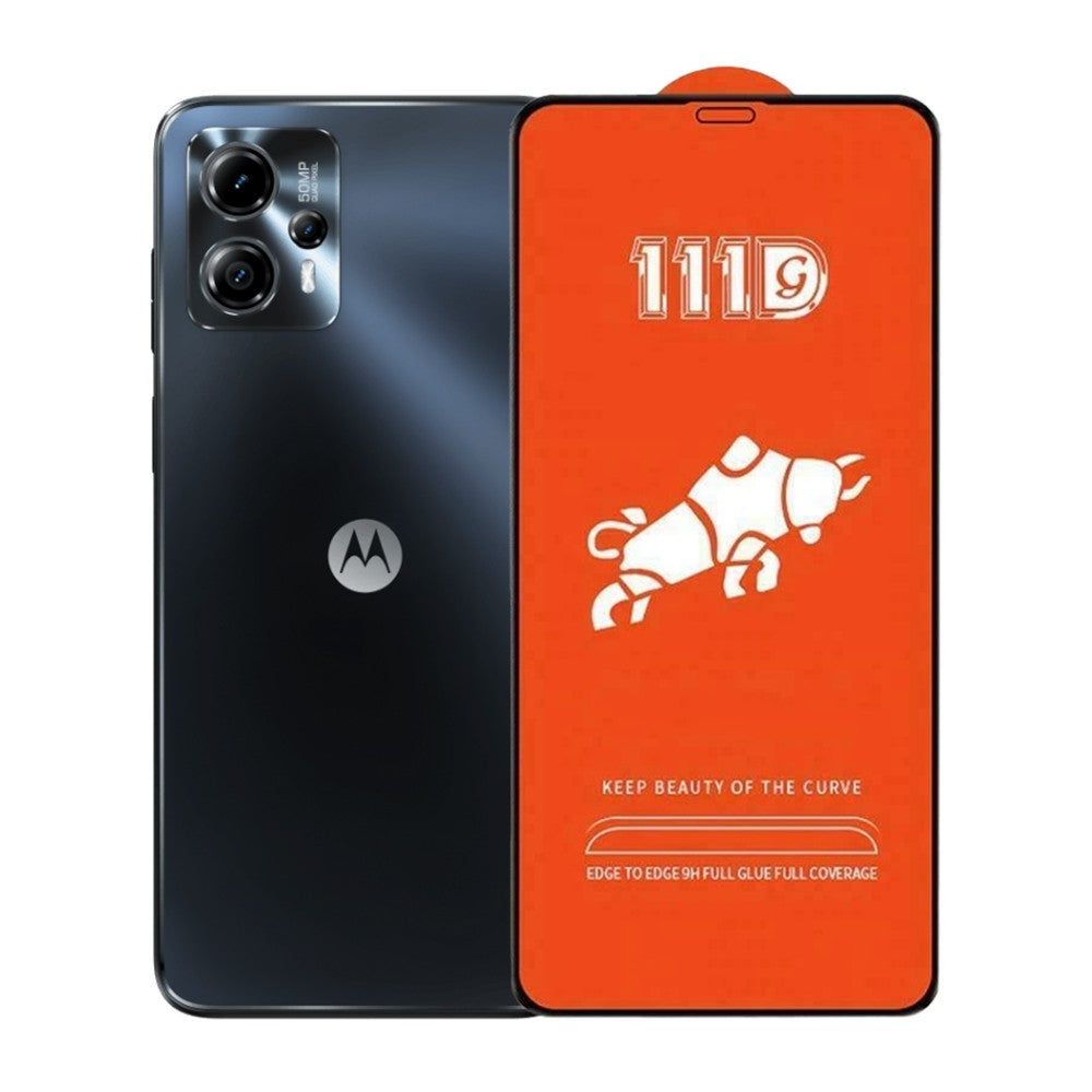 Folie Sticla Securizata pentru Motorola Moto G13, Vivimall, Sticla de Protectie Compatibila cu Motorola Moto G13, Full Cover 111D, HD, Margini Negre, Transparenta - vivimall.ro