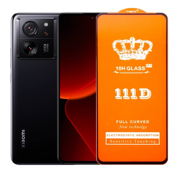 Folie Sticla Securizata pentru Xiaomi 13T, Vivimall, Sticla de Protectie Compatibila cu Xiaomi 13T, Full Cover 111D, HD, Margini Negre, Transparenta - vivimall.ro