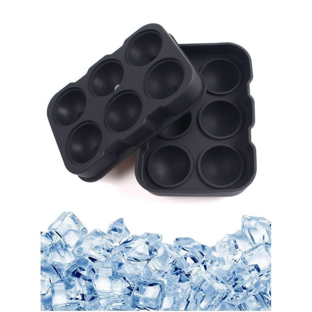Forma pentru Gheata, Vivimall, 6 Forme Sferice, din Silicon, 17 x 12 x 6 cm, Negru - vivimall.ro