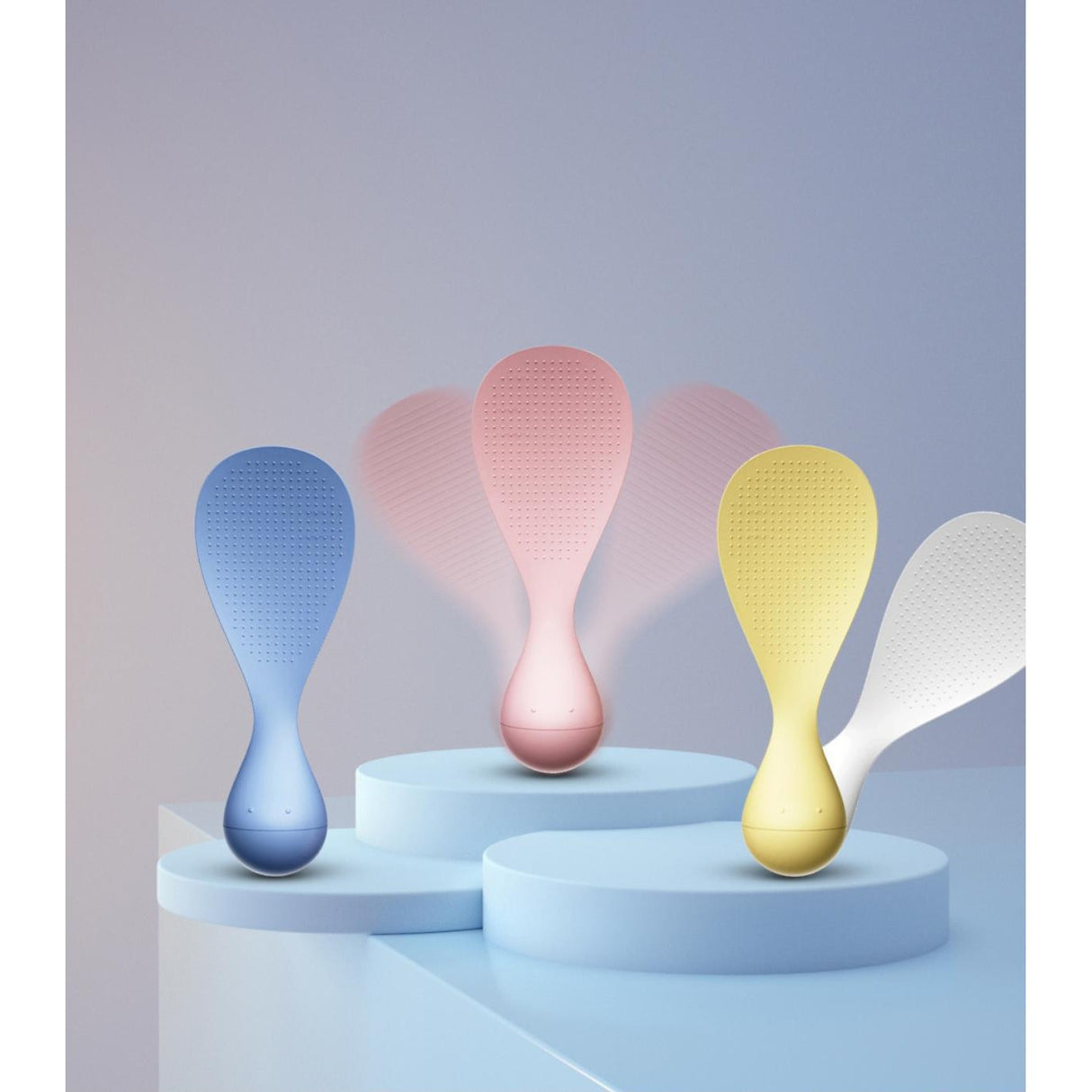 Lingura de Orez Termorezistenta cu Baza Antialunecare, Vivimall, Albastra, Ideala pentru Preparare si Servire - vivimall.ro