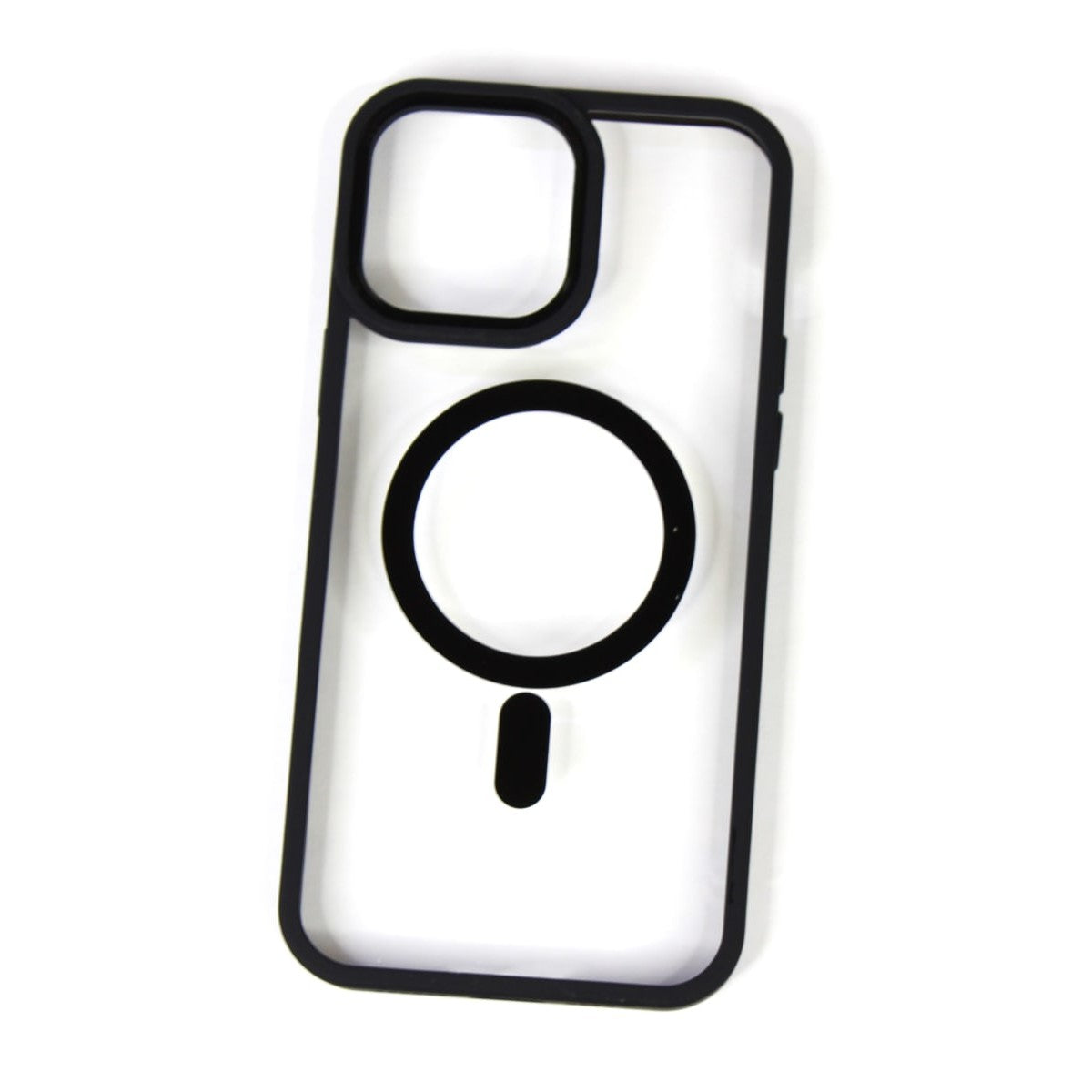 Husa MagSafe pentru Apple iPhone 13, Full Cover, Frosted Acrylic Color Big Hole, Magnetica, Incarcare Wireless, Vivimall, Negru - vivimall.ro