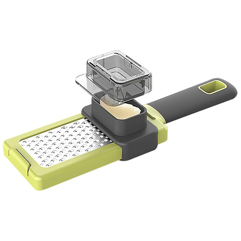 Răzătoare multifuncțională verde/gri din PP și ABS, 20.3 x 5.8 cm, vedere frontală