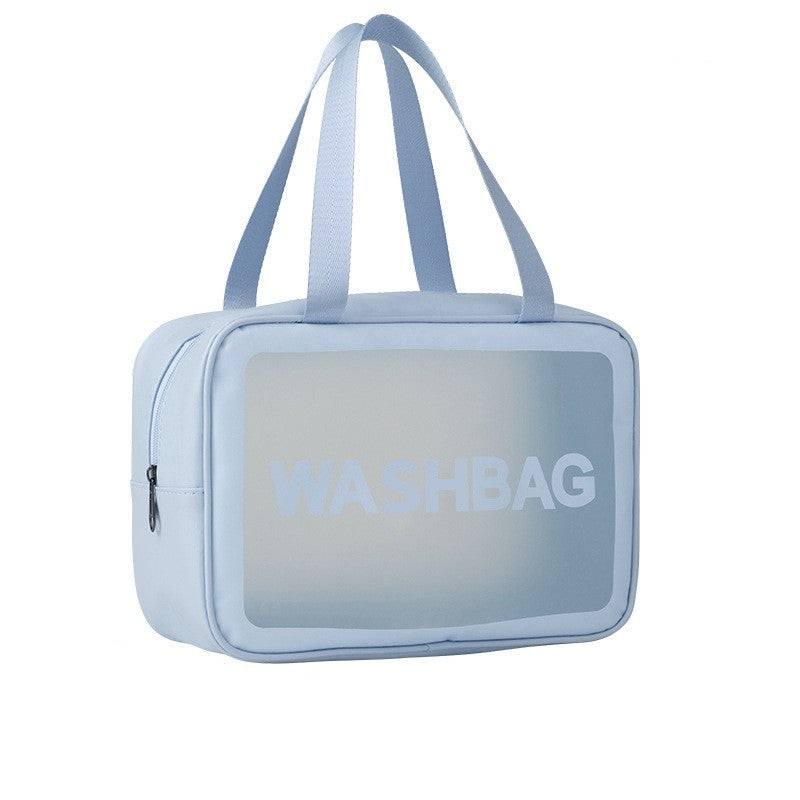 Geanta Cosmetice de Voiaj, Vivimall, Impermeabila, Translucida Mata, 26 x 15 x 10 cm, Albastru - vivimall.ro