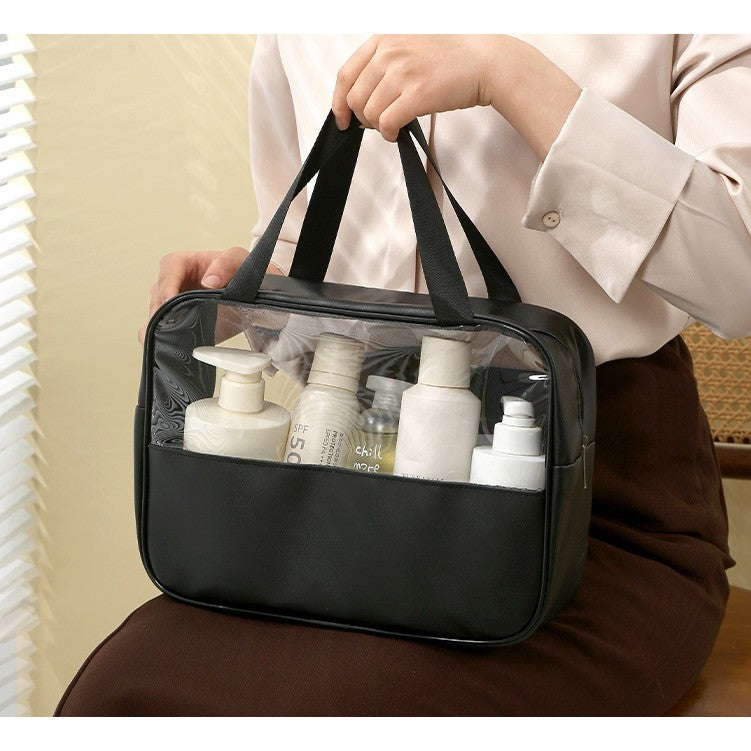 Geantă Cosmetice, Pentru Voiaj Sau Organizare, Material PVC Textil, Impermeabilă, Portabilă, 30 x 21 x 12 cm - vivimall.ro