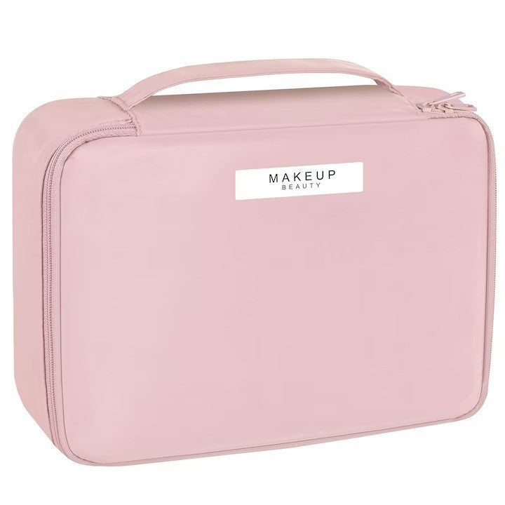 Geanta de Calatorie, Vivimall, pentru Cosmetice si Articole de Toaleta, Material Impermeabil, 2 in 1, Portfard Interior Detasabil, 23 x 16 x 8 cm, Roz - vivimall.ro