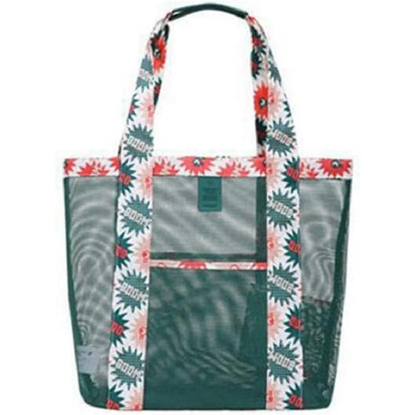 Geanta De Plaja Verde Imprimeu Boom | BeachVibe 1 - vivimall.ro