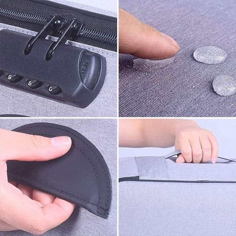 Mâner lateral dublu al genții de depozitare acte 37x20x27 cm, material Oxford rezistent
