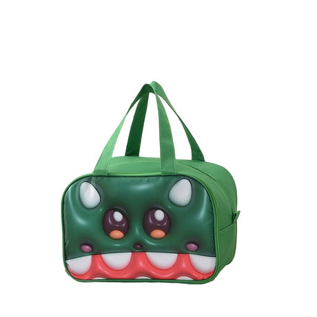 Geanta Frigorifica, Cu Desene Animat 3D, Portabila Pentru Copii, De Pranz, Din Panza Oxford, 27.5X18X20 Cm, Model Crocodil, Verde - vivimall.ro