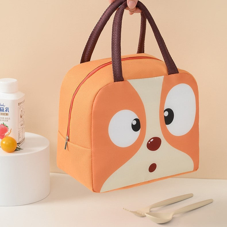 Geanta Frigorifica, Cu Desene Animat, Portabila Pentru Copii, De Pranz, Din Panza Oxford, 22X14X19 Cm, Model Catelus, Maro - vivimall.ro