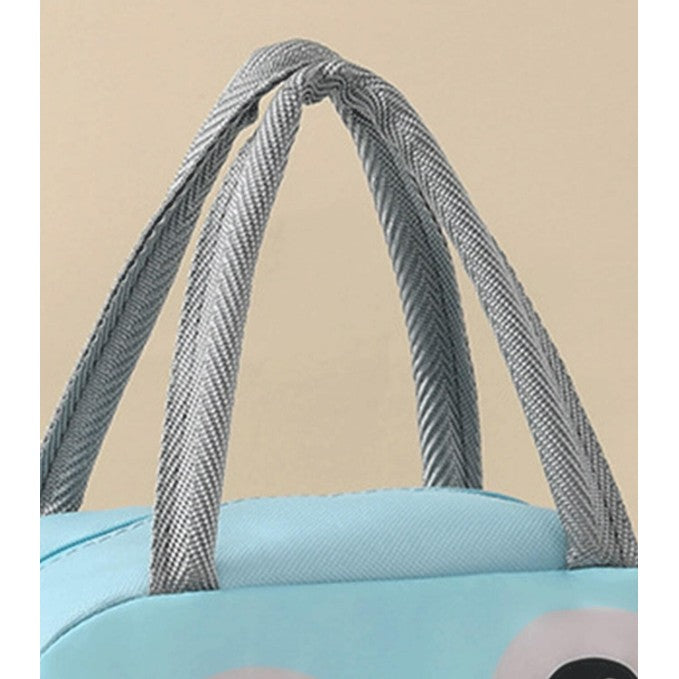 Geanta Frigorifica, Cu Desene Animat, Portabila Pentru Copii, De Pranz, Din Panza Oxford, 22X14X19 Cm, Model Pinguin, Albastru - vivimall.ro