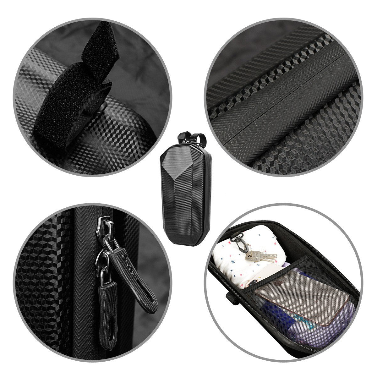 Geanta pentru Trotineta Electrica, Vivimall, Hard Shell de 4 L, Geanta Frontala pentru Bicicleta, Impermiabila Rigida pentru Bicicleta, 30 x 15.5 x 13 cm, Negru - vivimall.ro