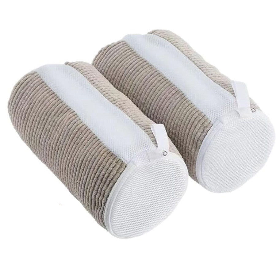 Geanta pentru Spalare Incaltaminte, Flippy, pentru Masina de Spalat, cu Fibre Pufoase in Interior, cu Fermoar, Curatare 360 de Grade, 39x19 cm, Gri deschis