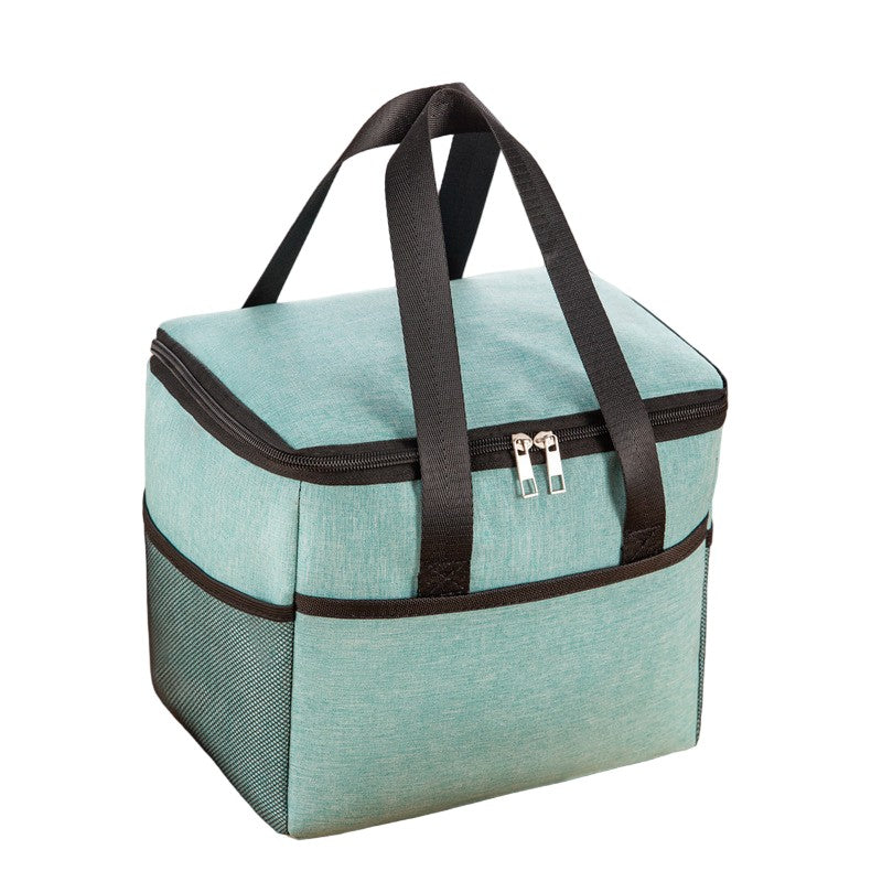 Geanta Termica Vivimall pentru Pranz, Compartimente Telefon si Tacamuri, Multifunctionala, Impermeabila, 24x18x21 cm, Verde - vivimall.ro