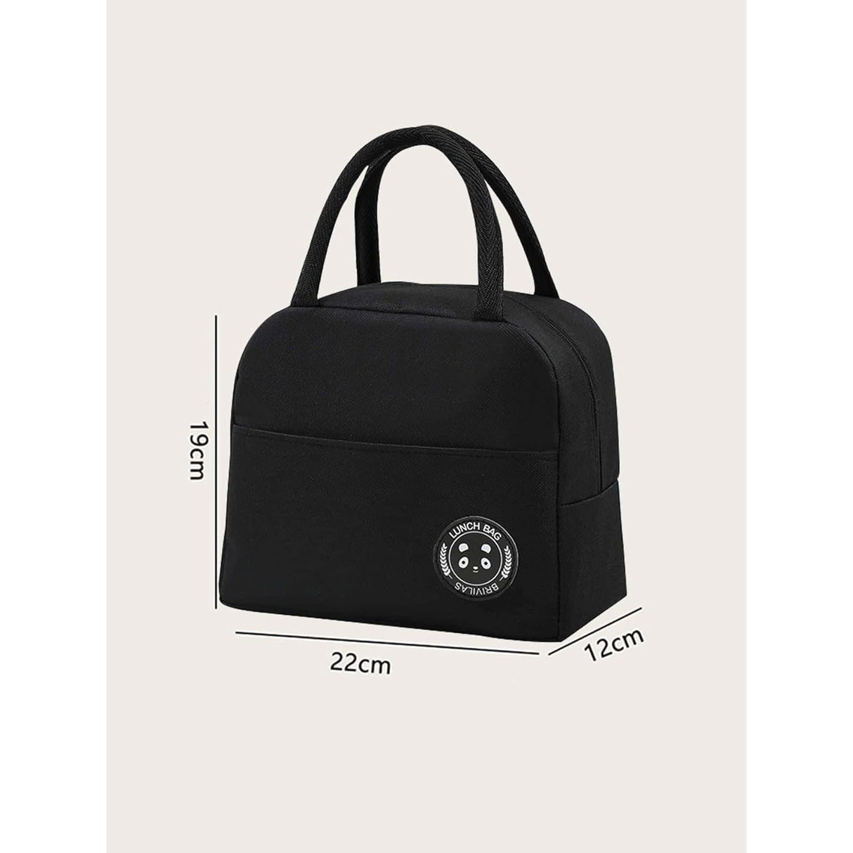 Geanta Termica pentru Pranz, Vivimall, Multifunctionala, Compartimentata, Impermeabila, cu Manere, Buzunar Exterior, 22x14x19 cm, Negru - vivimall.ro