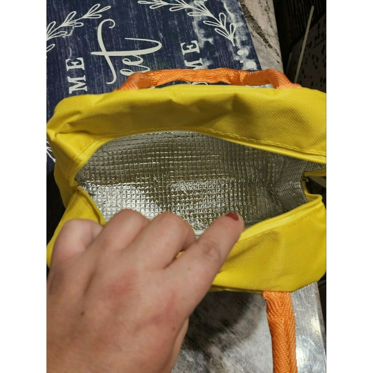 Geanta Termoizolanta pentru Copii, Vivimall, 23x13x19 cm, Model Imprimeu Dinozaur, din Folie de Aluminiu si Panza Oxford, Albastru/Galben - vivimall.ro