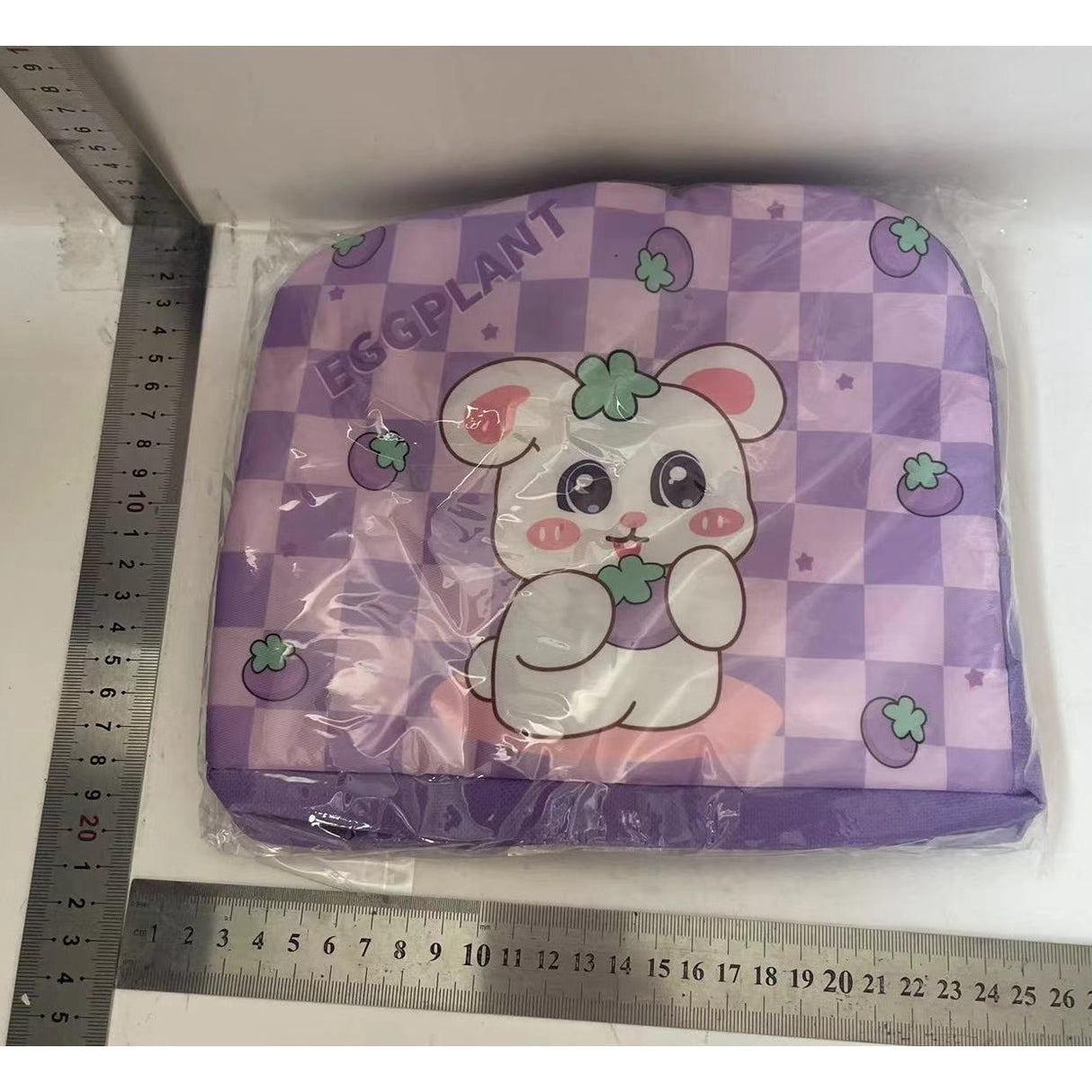 Geanta Termoizolanta pentru Copii, Vivimall, 23x13x19 cm, Model Imprimeu Iepuras, din Folie de Aluminiu si Panza Oxford, Mov - vivimall.ro