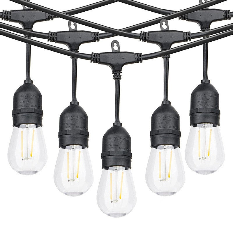 Ghirlanda Luminoasa, Vivimall, cu Transformator, 10 m, 10 LED-uri Model Bulb, Interconectabila, IP44, Alb Cald - vivimall.ro