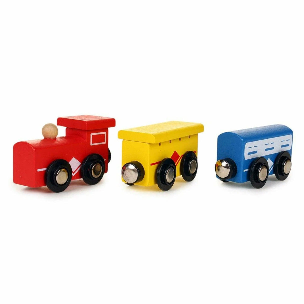 Set Circuit Trenulet din Lemn, Flippy, 33 Piese, Trenulet Magnetic, Jucarie Educativa Montessori, Masini de Interventie si Accesorii Urbane, 3 ani+, Multicolor - vivimall.ro