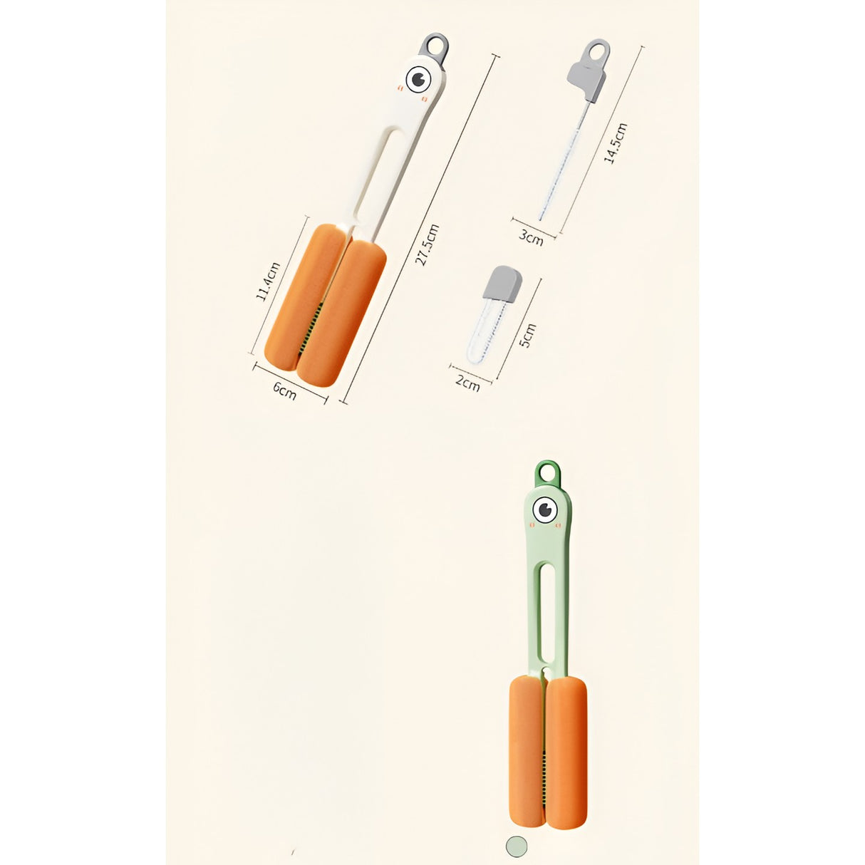 Perie de Curatat Pahare, Cani, Sticle, Vivimall, cu Maner Lung si Burete, Accesorii pentru Spalarea Paielor si Capacelor, usor de Agatat, 27.5x11.4x6cm, Verde - vivimall.ro