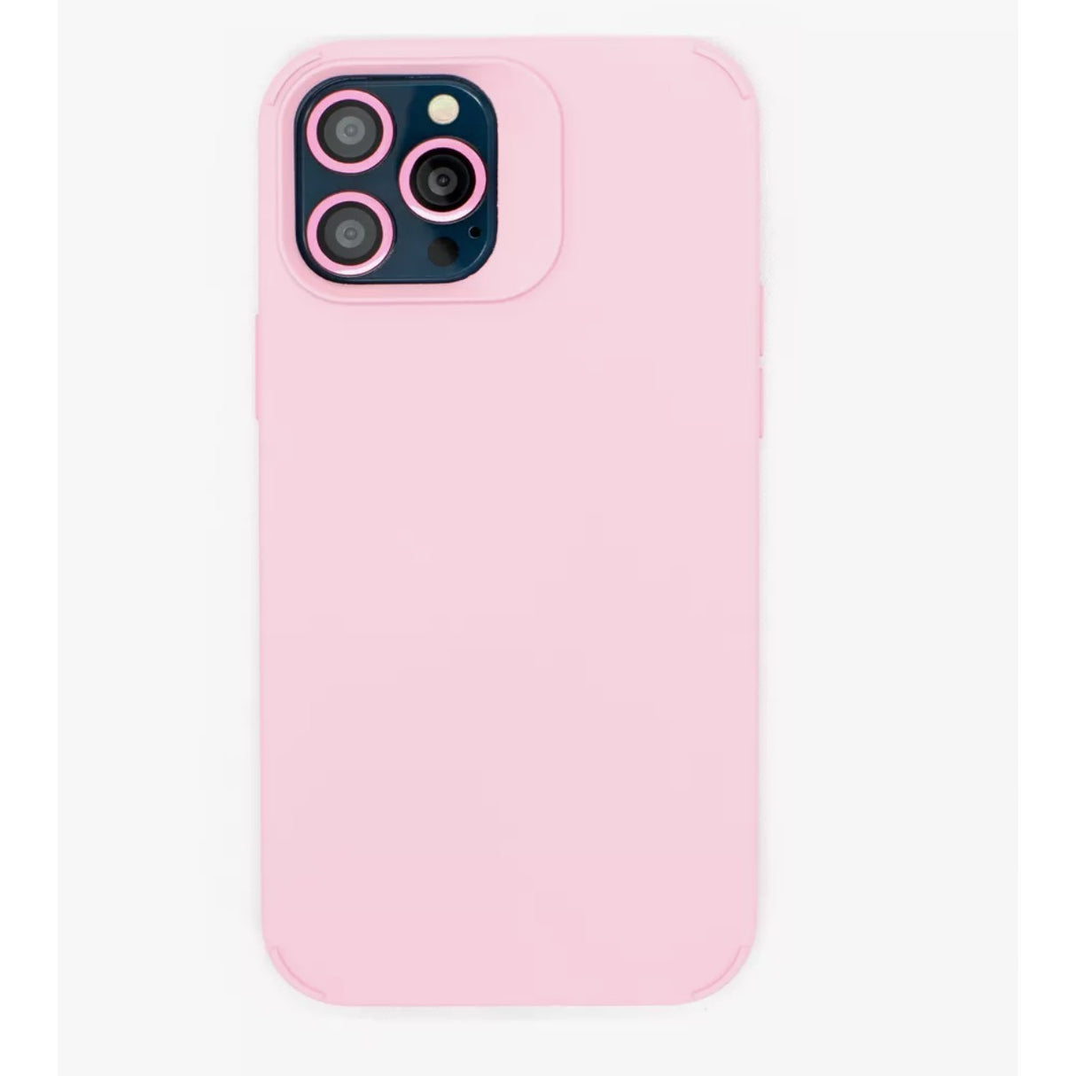 Husa Apple iPhone 13, Vivimall, din Silicon Lichid, Interior din Microfibra, Lentile Fosforescente de Protectie Camera, Anti Amprenta, Rezistenta la Socuri, Roz - vivimall.ro