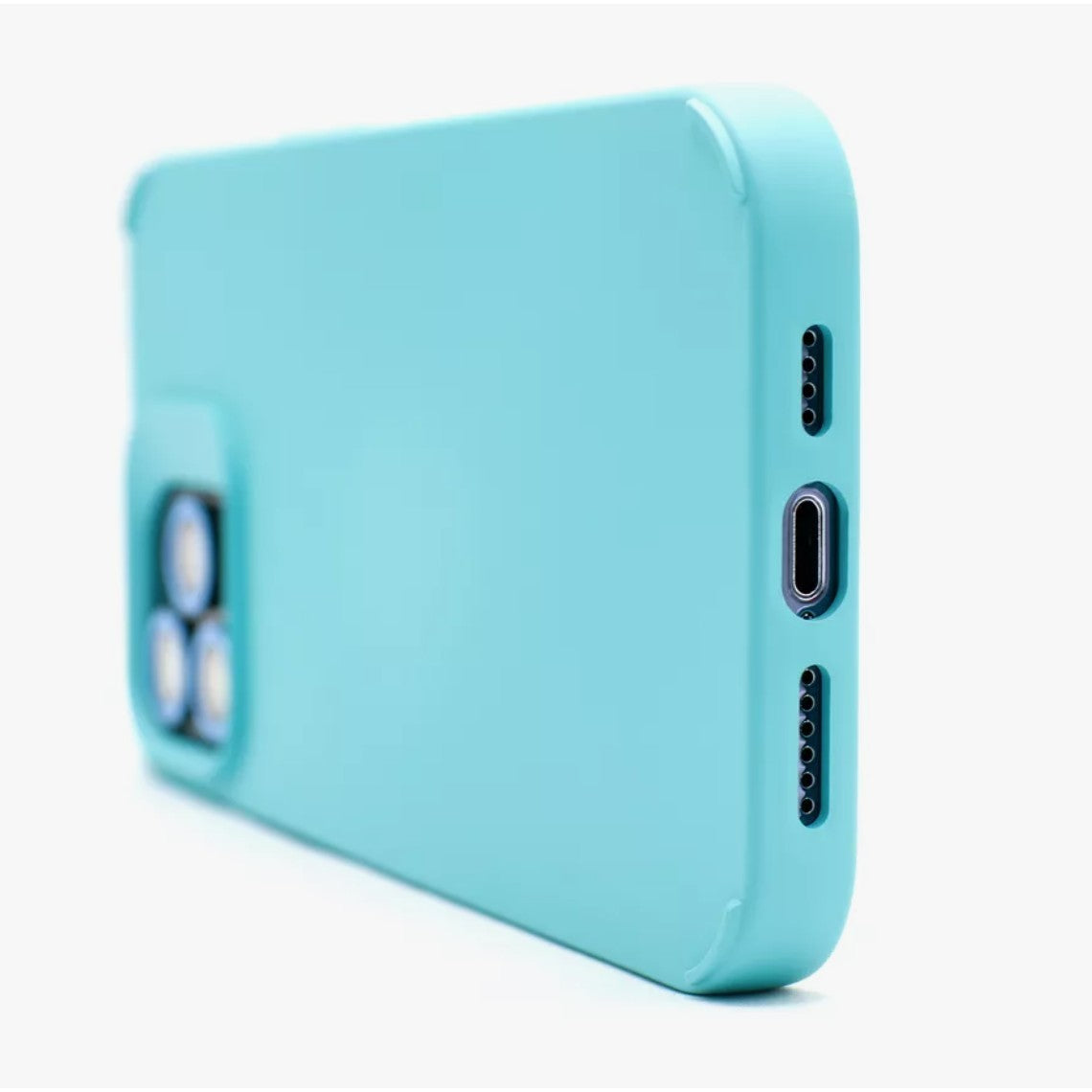 Husa Apple iPhone 13 Pro, Vivimall, din Silicon Lichid, Interior din Microfibra, Lentile Fosforescente de Protectie Camera, Anti Amprenta, Rezistenta la Socuri, Bleu - vivimall.ro