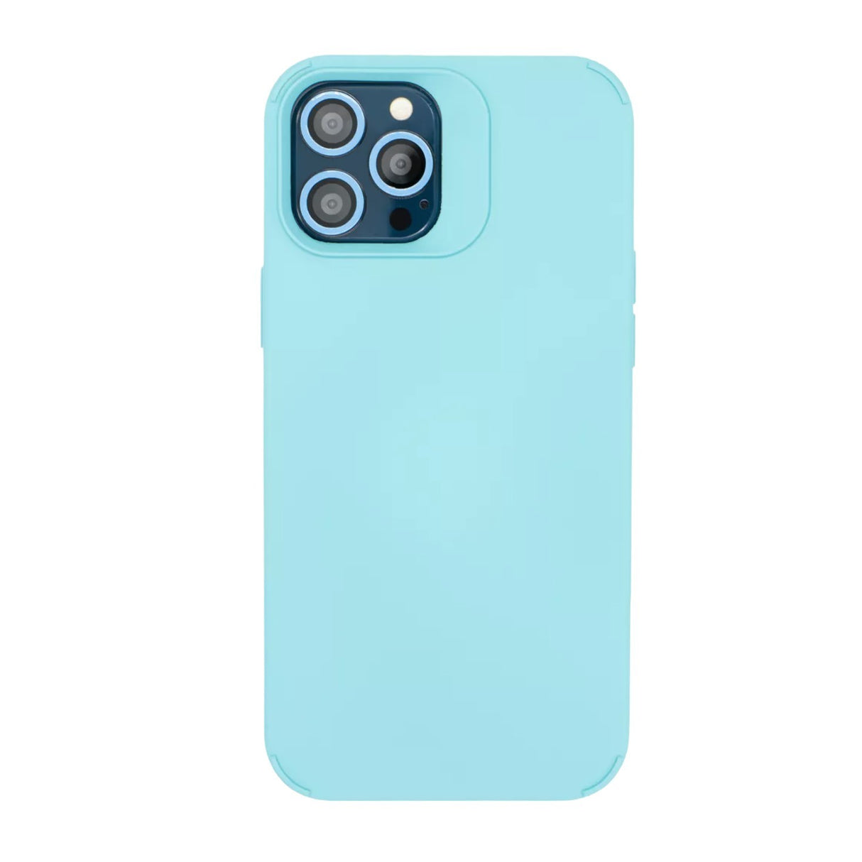 Husa Apple iPhone 13 Pro, Vivimall, din Silicon Lichid, Interior din Microfibra, Lentile Fosforescente de Protectie Camera, Anti Amprenta, Rezistenta la Socuri, Bleu - vivimall.ro