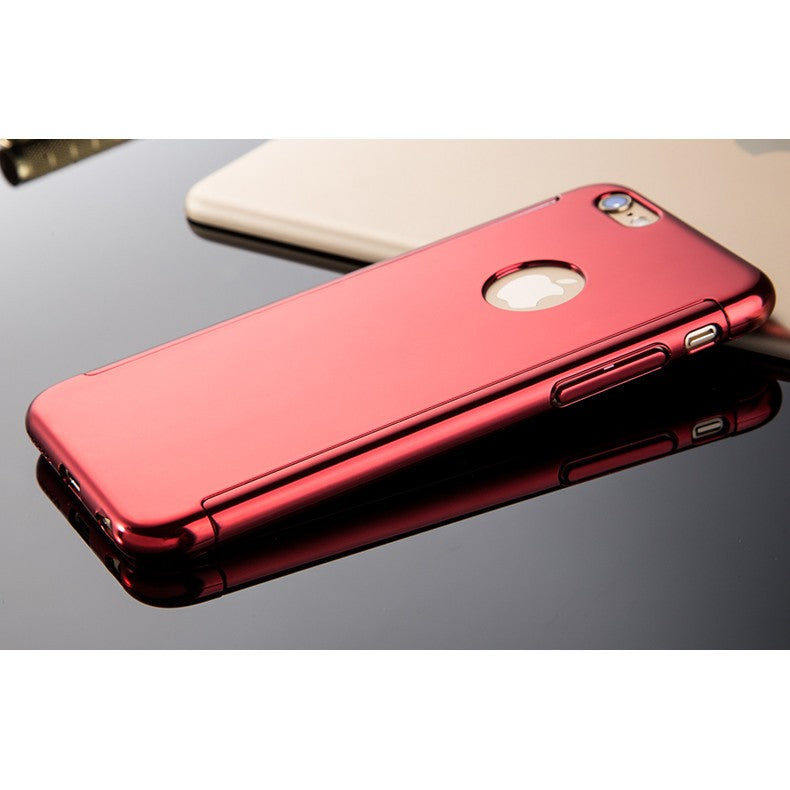 Husa Apple iPhone 6/6S 6 Joyroom (Fata + Spate) Rosu + Folie de protectie - vivimall.ro