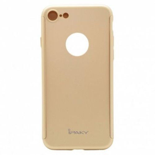Husa Apple iPhone 6/6S IPAKY Full Cover 360 Auriu + Folie Cadou - vivimall.ro