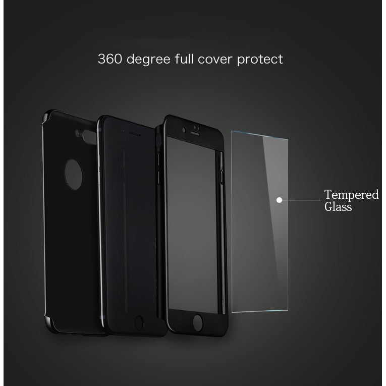 Husa Apple iPhone 6+/6S+ Joyroom (Fata + Spate) Roz Auriu + Folie de protectie - vivimall.ro