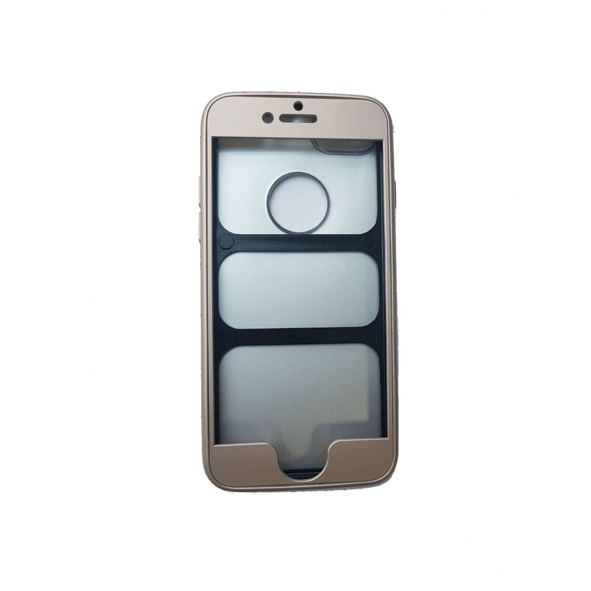 Husa Apple iPhone 6 Plus Full Silicone 360 Auriu + Folie de protectie - vivimall.ro